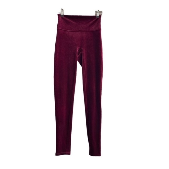SPANX Velvet Rich Burgundy Leggings Size Medium - Picture 6 of 9